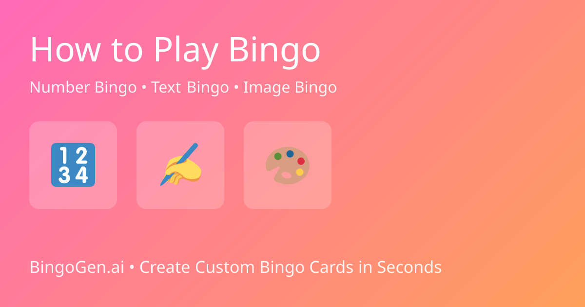 How to Play Bingo (Number, Text & Image Rules) | BingoGen.ai